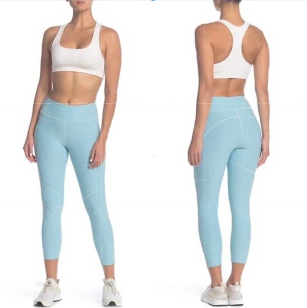 Outdoor Voices 3/4 Warm Up Activewear Crop Leggings Pool Blue Womens Size XS